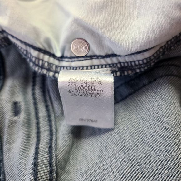 J Jill Jeans Authentic Fit Size 18 Med Wash Denim Slim Ankle Frayed Curved Hem - Picture 10 of 12